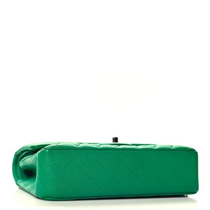 Chanel Caviar Quilted Medium Double Flap Green 4 of 13