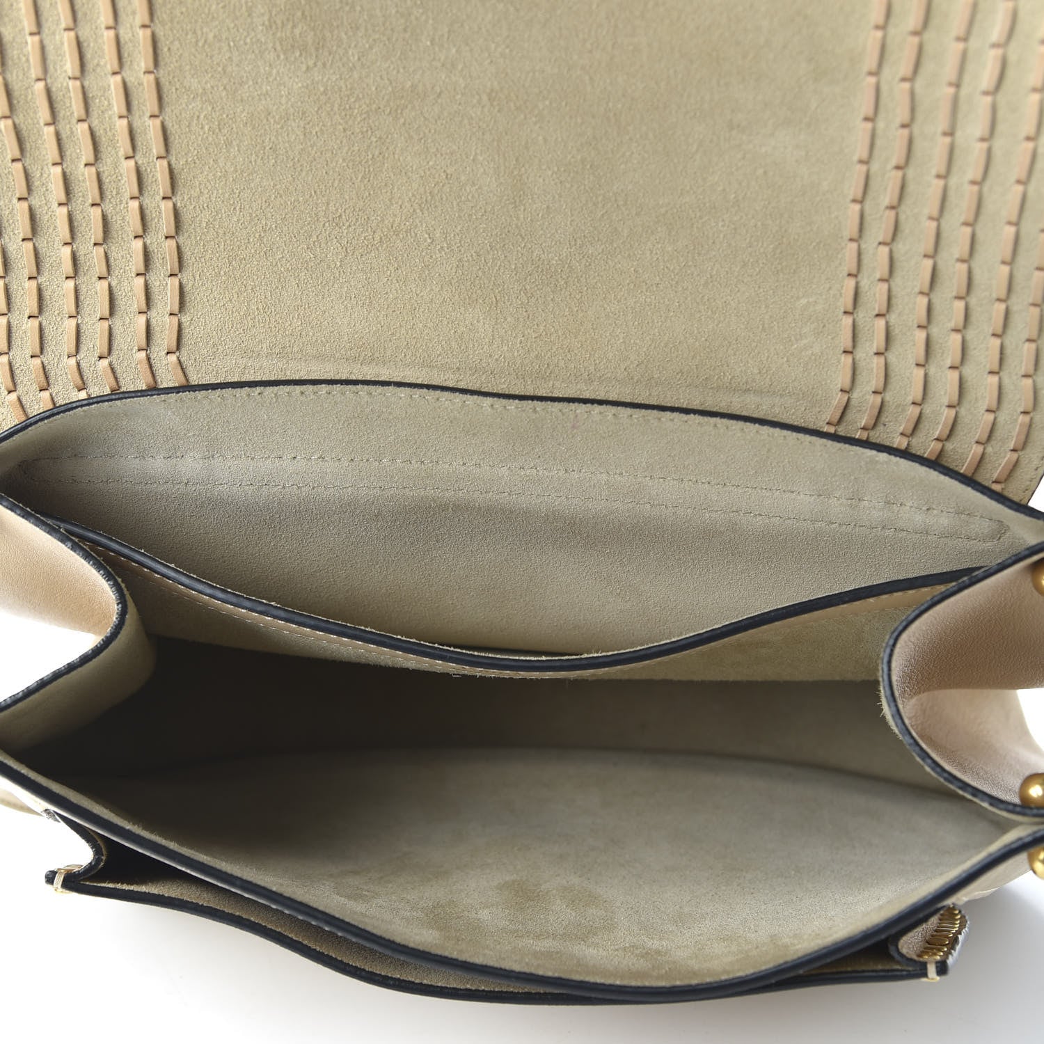 Chloe Calfskin Medium Braided Hudson Double Carry Shoulder Bag Blondie Beige 6 of 10