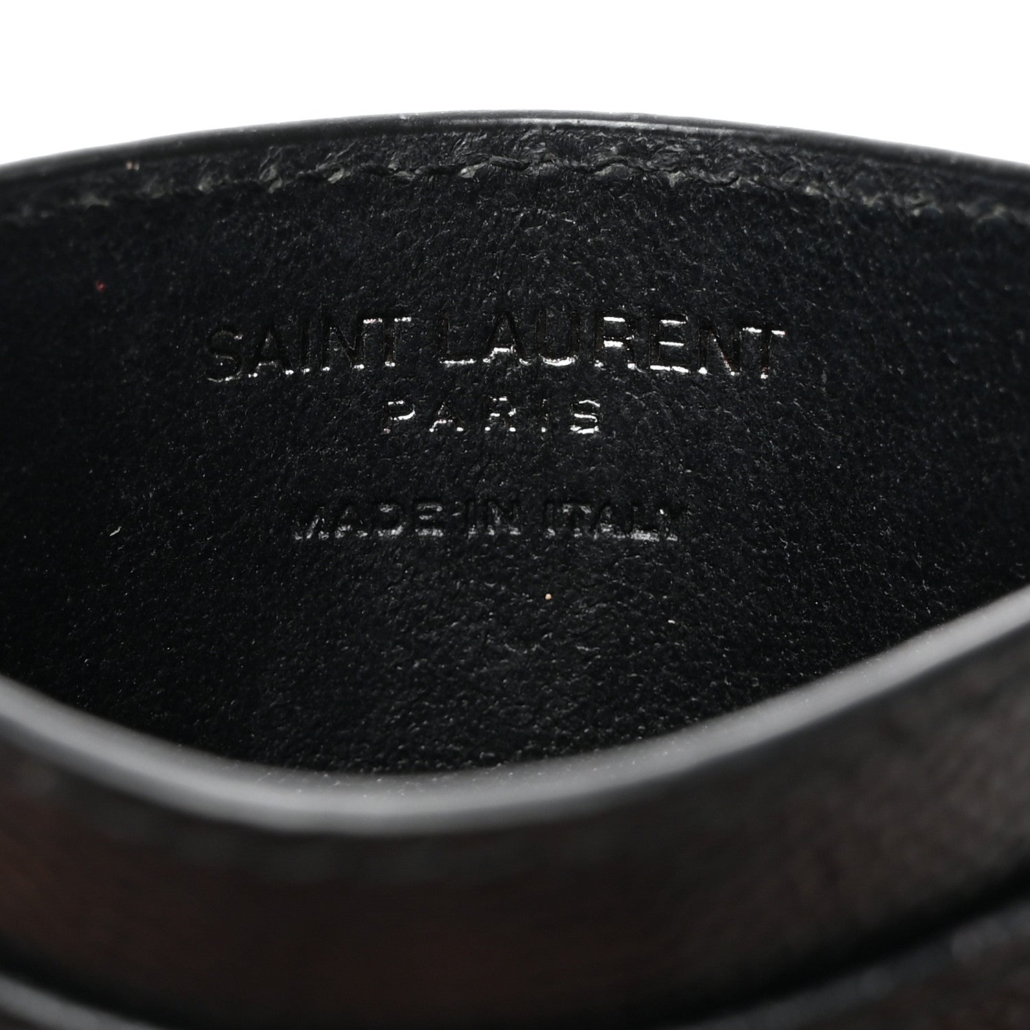 Saint Laurent Grain De Poudre Matelasse Chevron Monochrome Monogram Credit Card Case Black 6 of 8