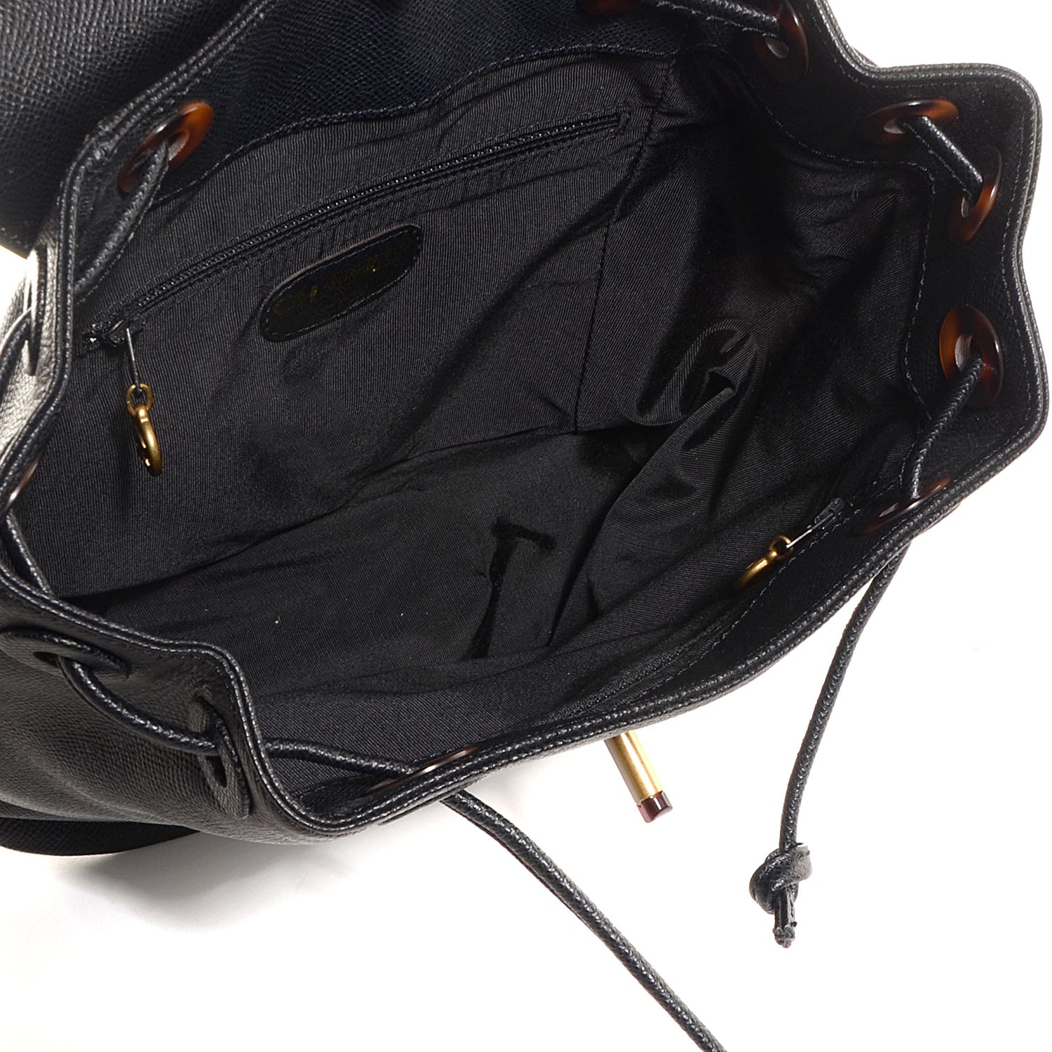 Chanel Grained Calfskin Tortoise CC Backpack Black 5 of 9