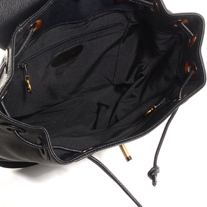 Chanel Grained Calfskin Tortoise CC Backpack Black 5 of 9