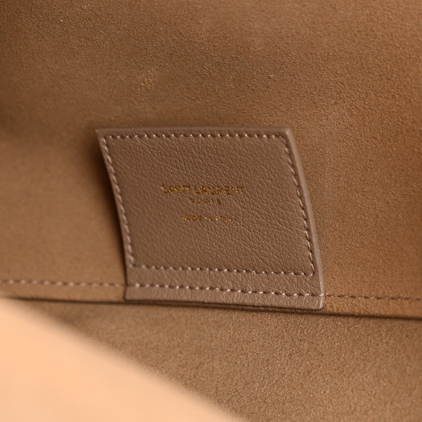 Calfskin Large Shopping Tote Dark Beige