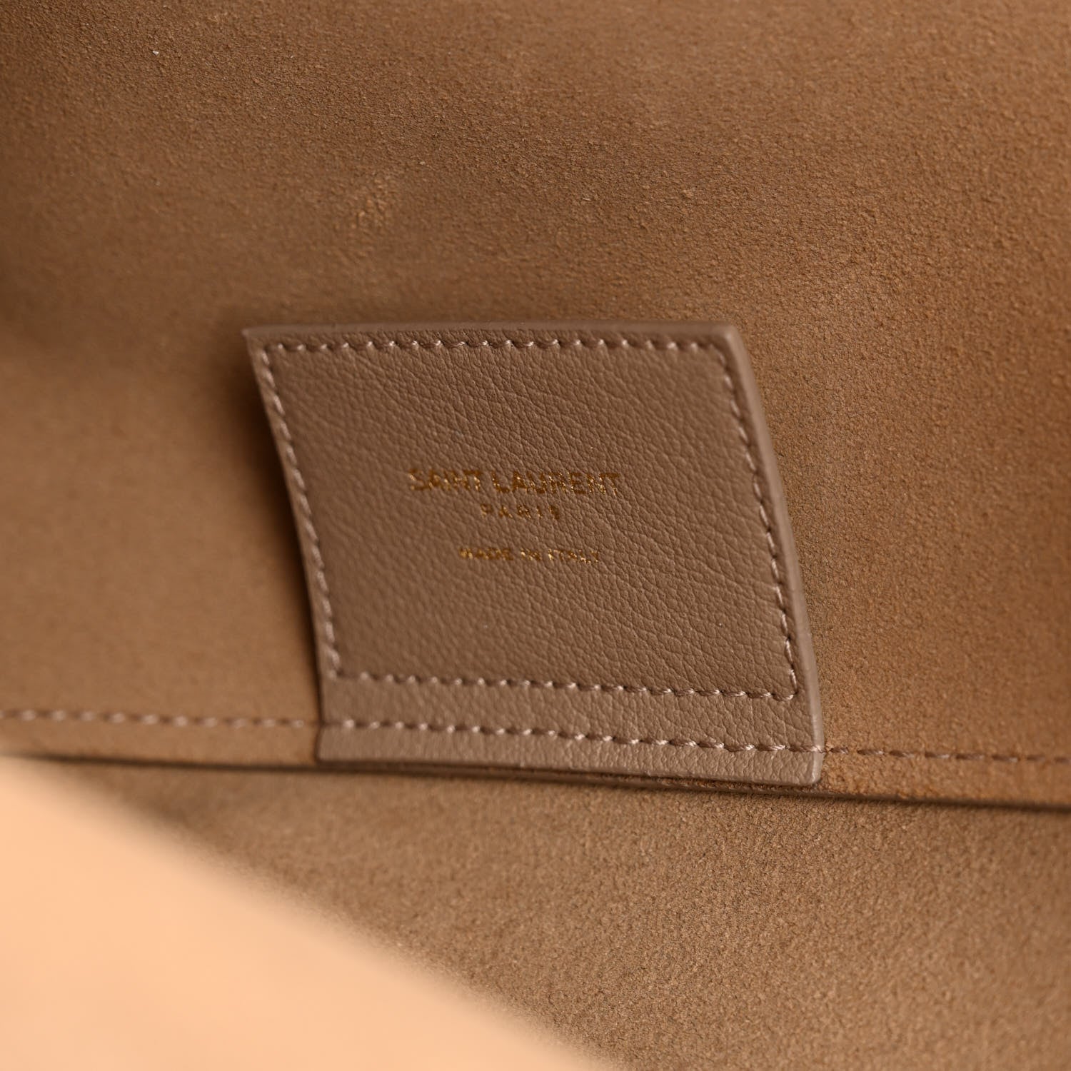 Saint Laurent Calfskin Large Shopping Tote Dark Beige 7 of 13