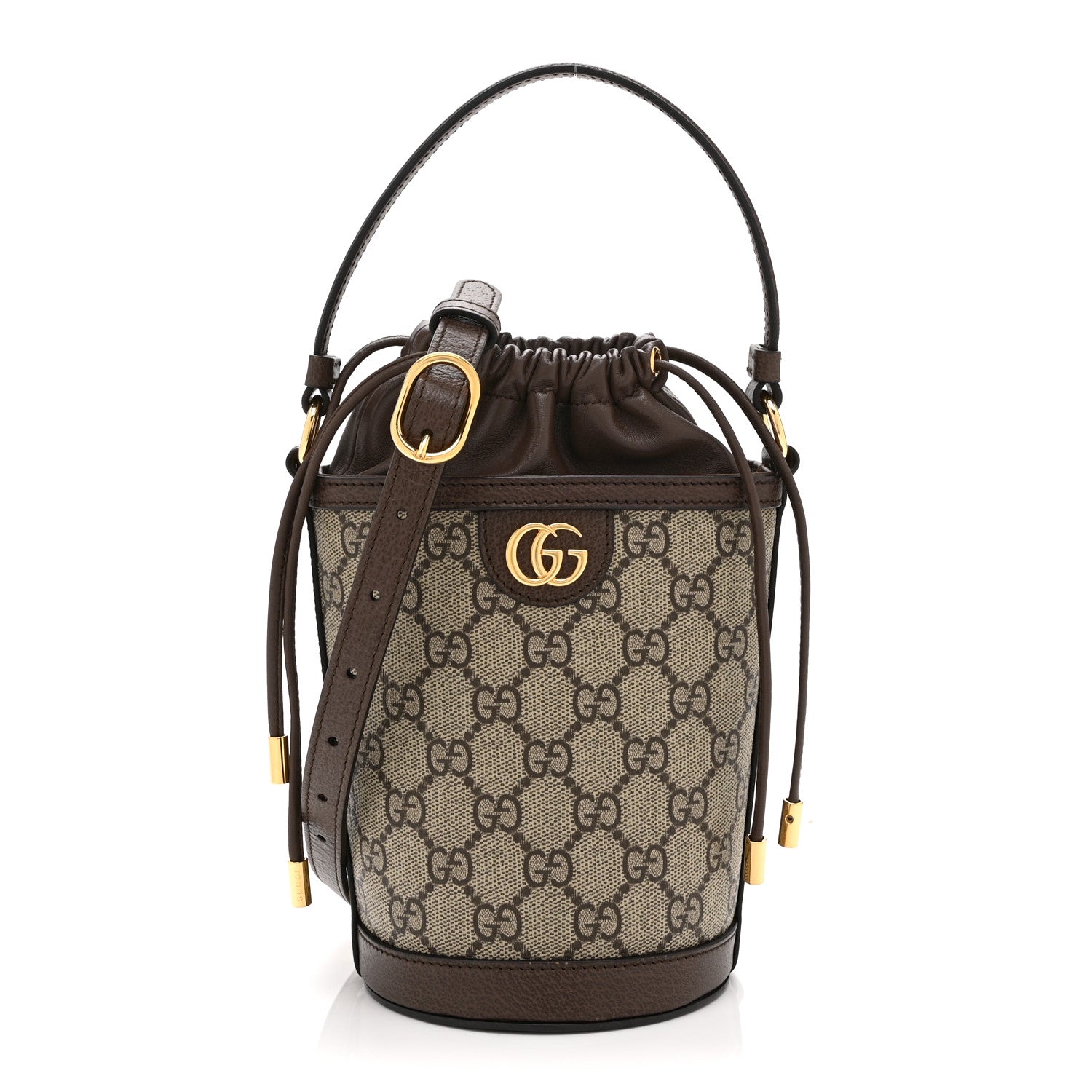 Gucci GG Supreme Monogram Ophidia Mini Bucket Bag Beige Ebony 1 of 10