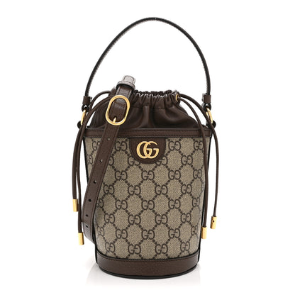 Gucci GG Supreme Monogram Ophidia Mini Bucket Bag Beige Ebony 1 of 10