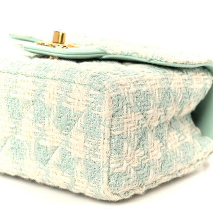 Chanel Tweed Handle Crush Top Handle Flap Bag Light Blue Ecru 11 of 12