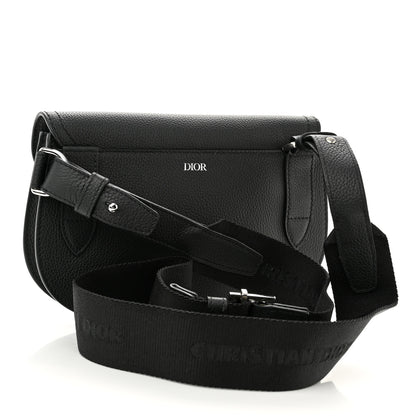 Christian Dior Grained Calfskin Saddle Messenger Bag Black 3 of 9