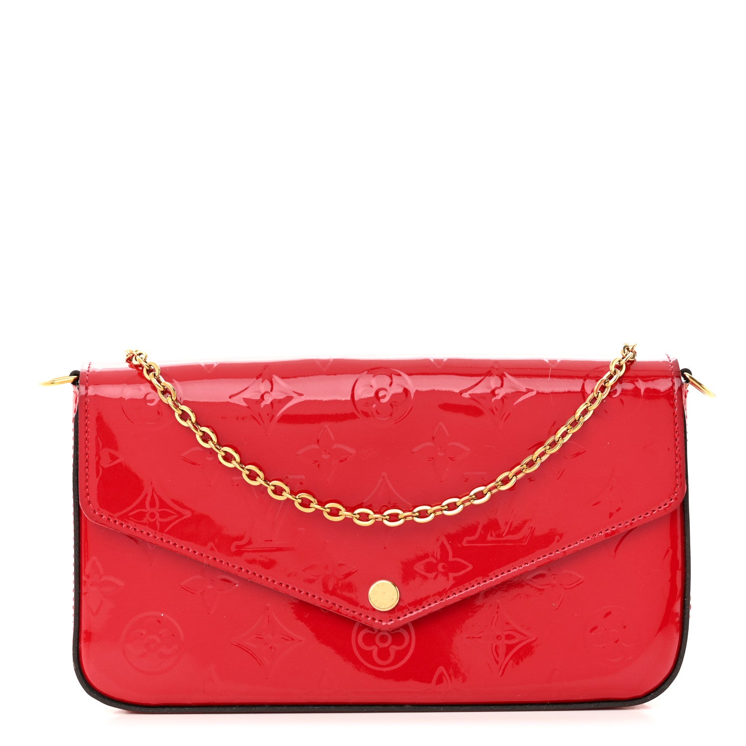 Louis Vuitton Vernis Felicie Pochette Chain Wallet Cherry 3 of 13
