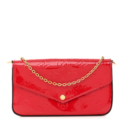 Louis Vuitton Vernis Felicie Pochette Chain Wallet Cherry 3 of 13