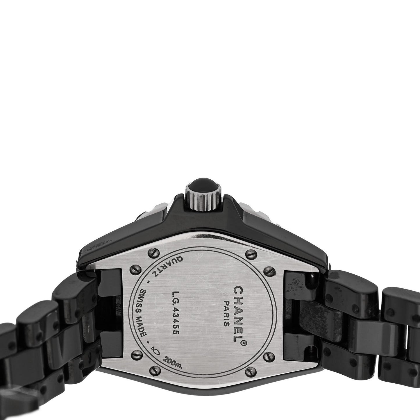 Stainless Steel Ceramic Diamond Pave Bezel 33mm J12 Quartz Watch Black