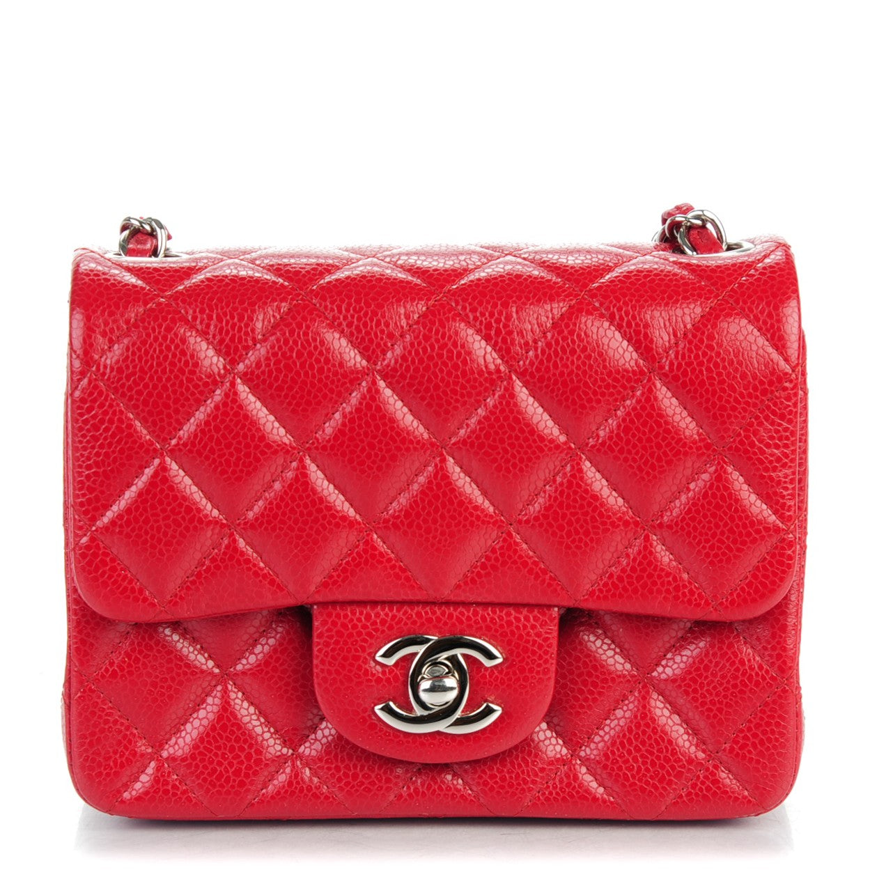 Chanel Caviar Quilted Mini Square Flap Red 1 of 7