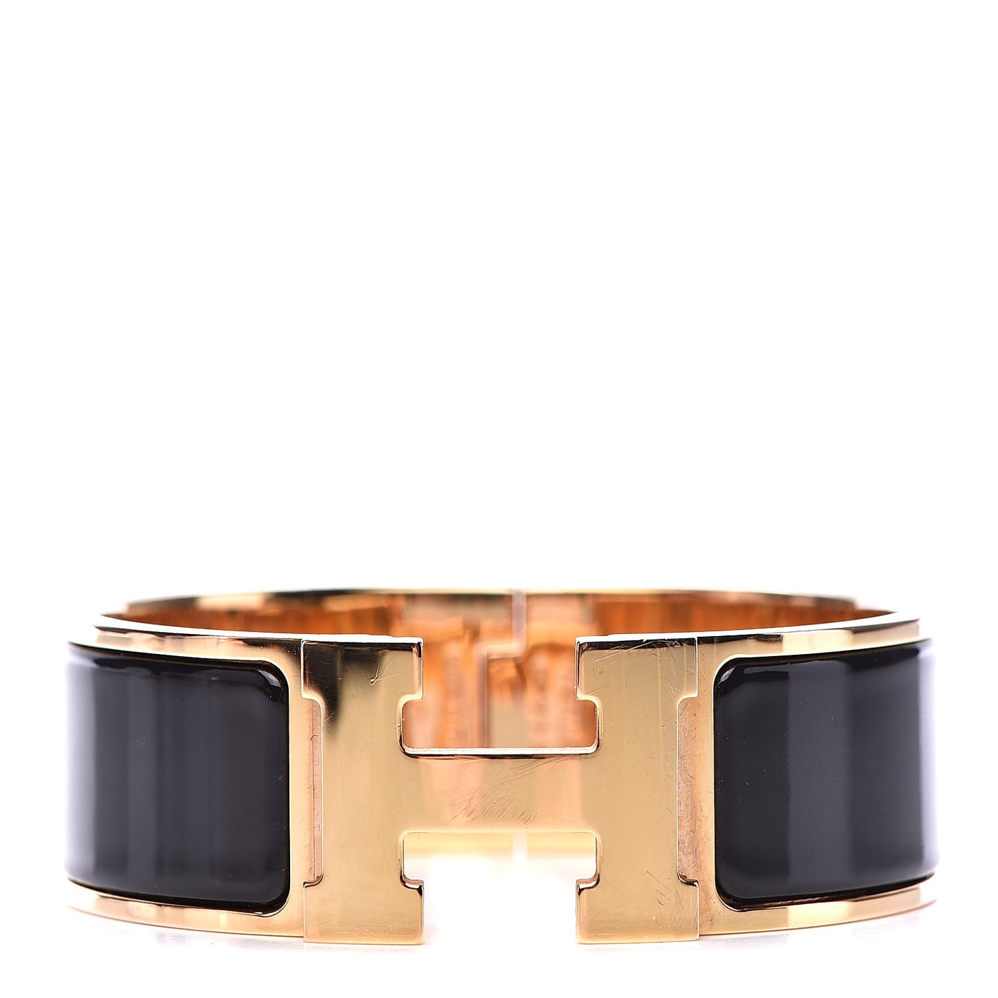 Enamel Wide Clic Clac H Bracelet PM Black