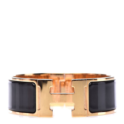 Hermes Enamel Wide Clic Clac H Bracelet PM Black 1 of 6