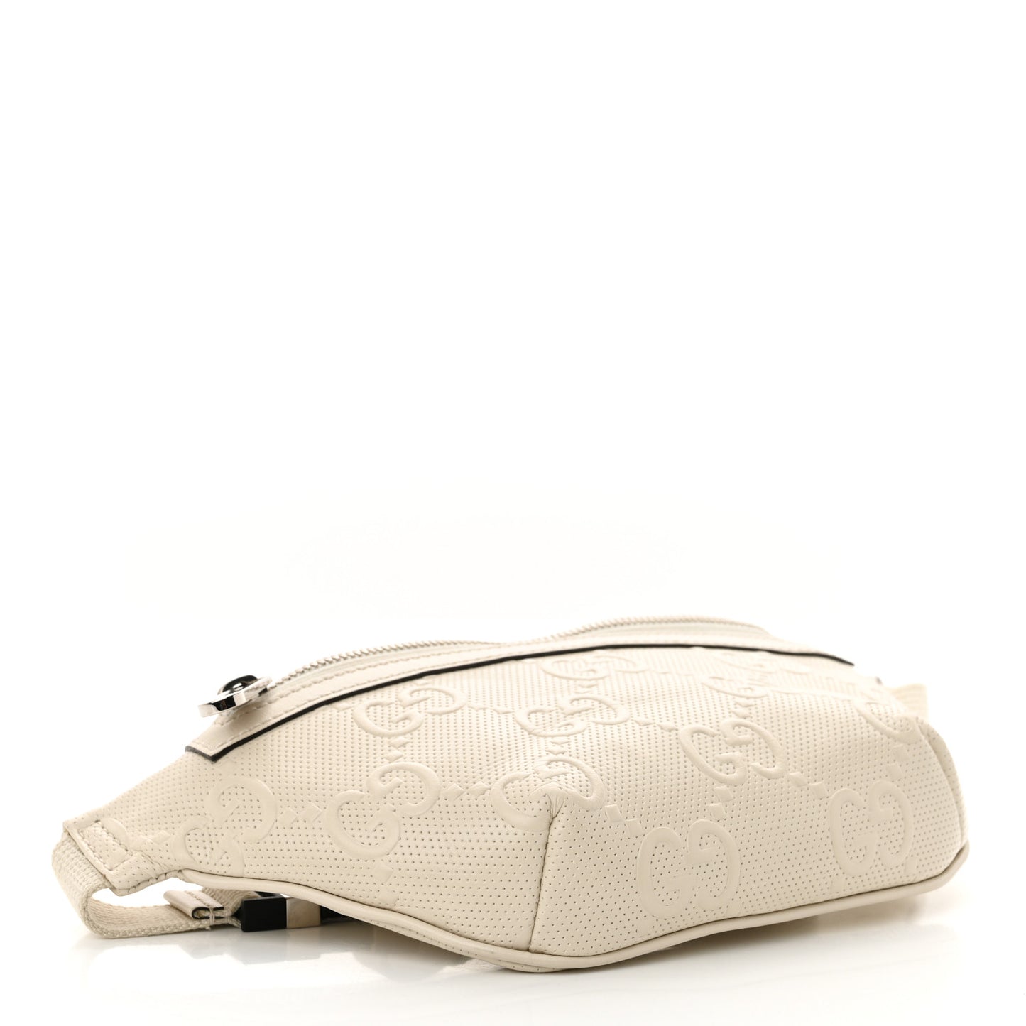 Calfskin GG Tennis Embossed Belt Bag Mystic White