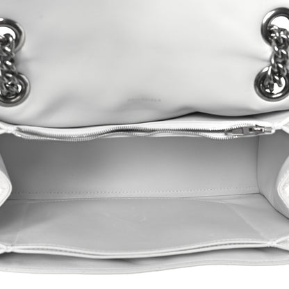 Balenciaga Crushed Calfskin Quilted Medium Crush Chain Bag Optic White 5 of 8