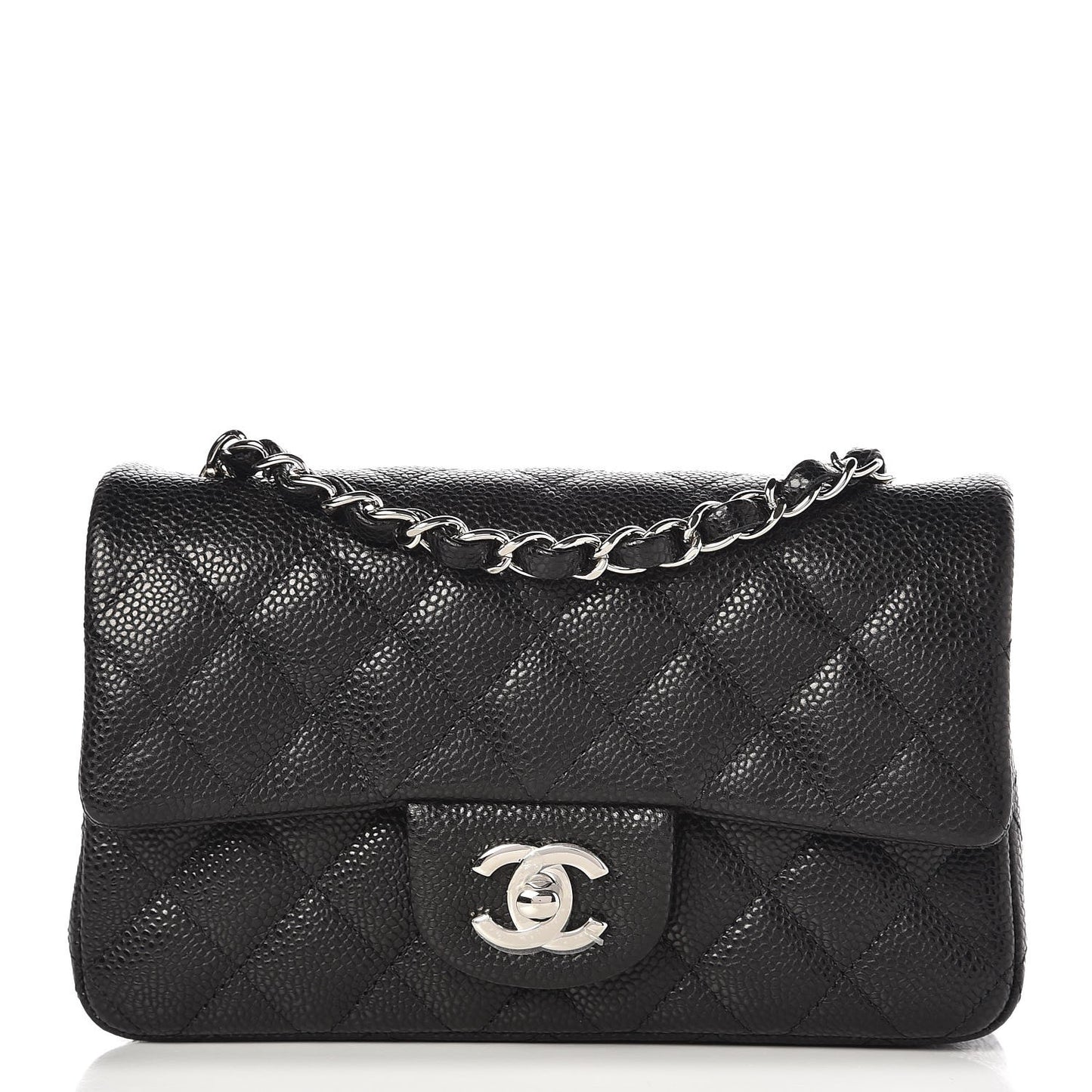 Caviar Quilted Mini Rectangular Flap Black