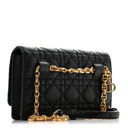 Christian Dior Supple Calfskin Caro Pouch with Chain Black 3 of 12
