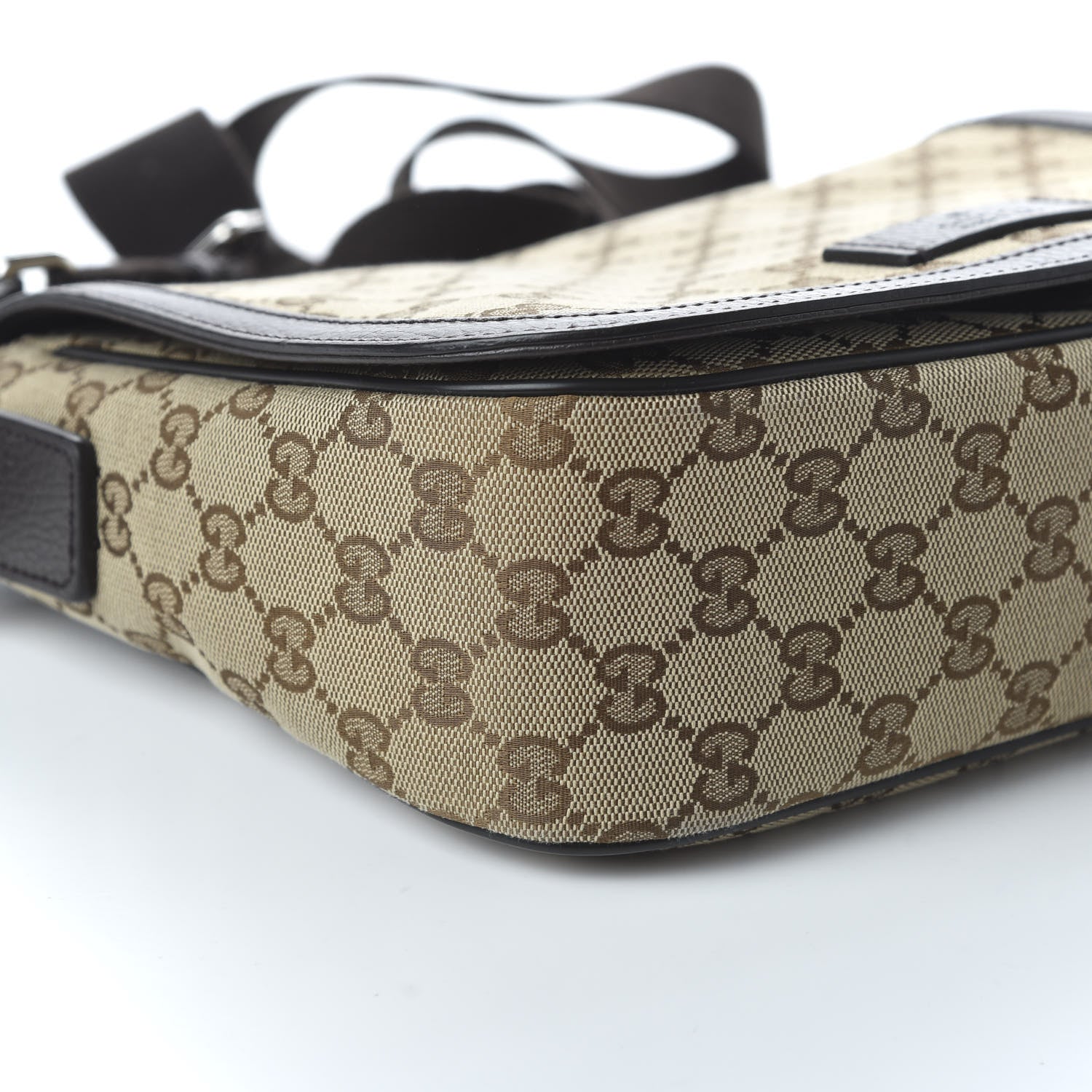 Gucci Monogram Flap Messenger Bag Beige Dark Brown 6 of 10