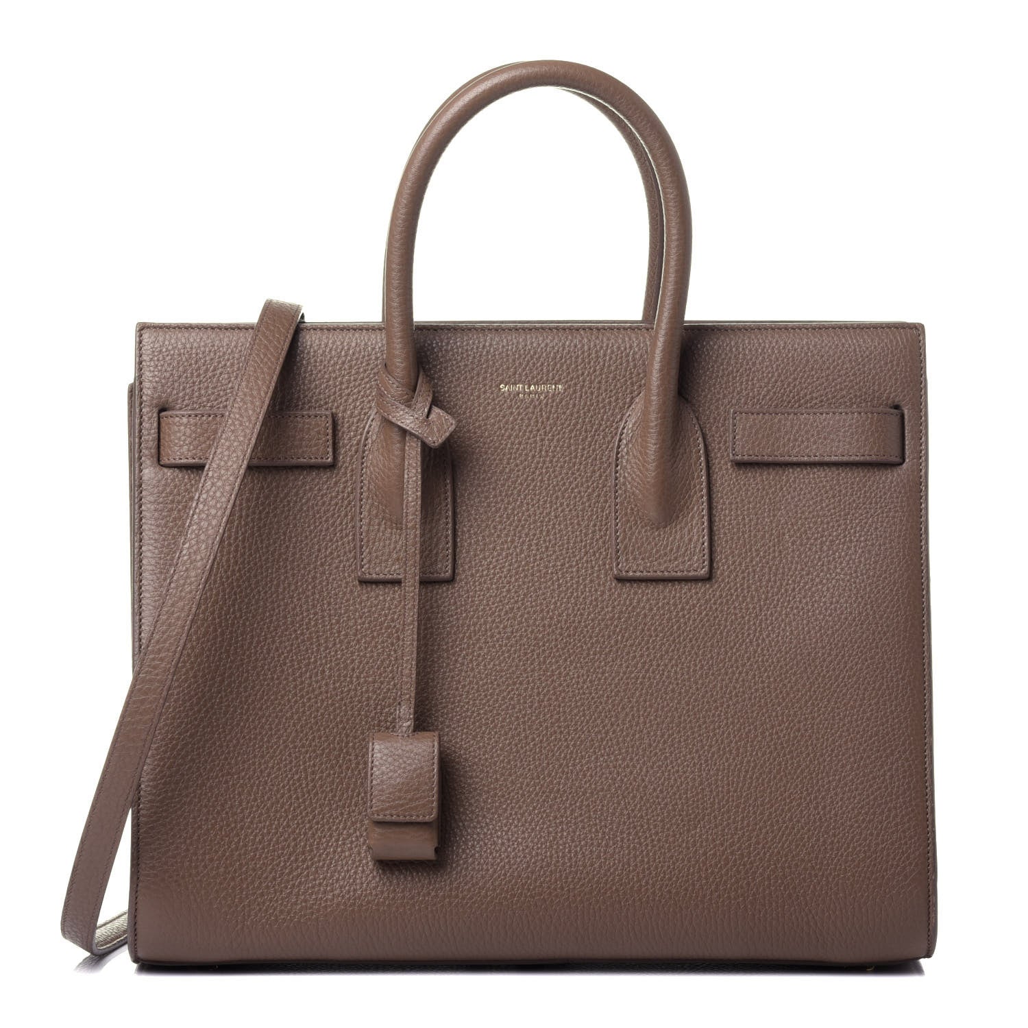 Saint Laurent Grained Calfskin Small Sac De Jour Taupe 1 of 12