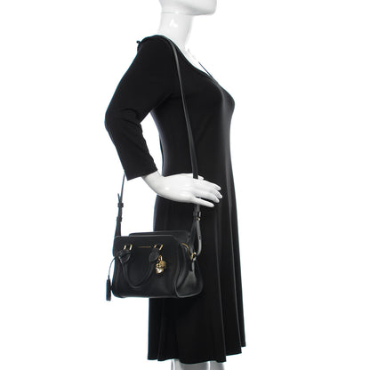 Alexander McQueen Pebbled Calfskin Mini Padlock Tote Black 2 of 9