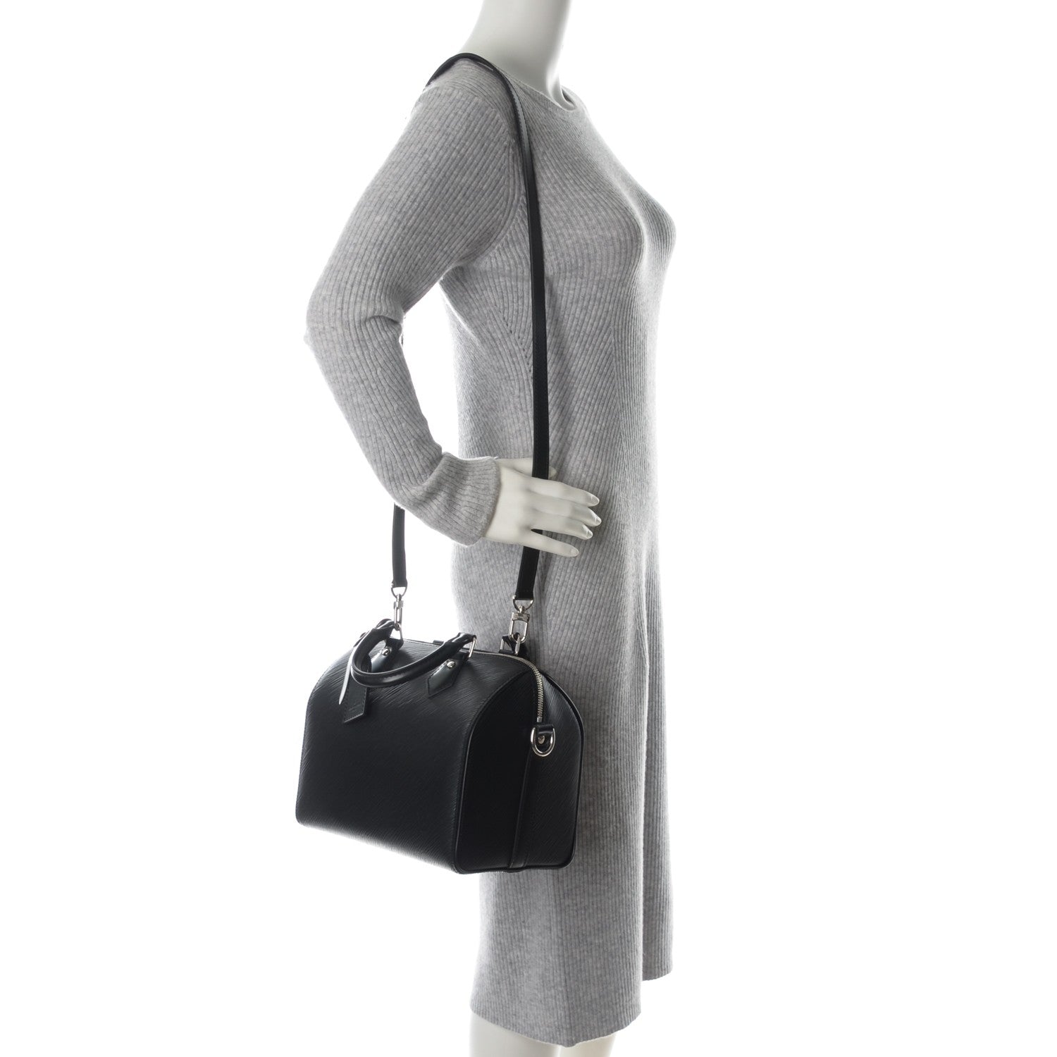 Louis Vuitton Epi Speedy Bandouliere 25 Black 2 of 7