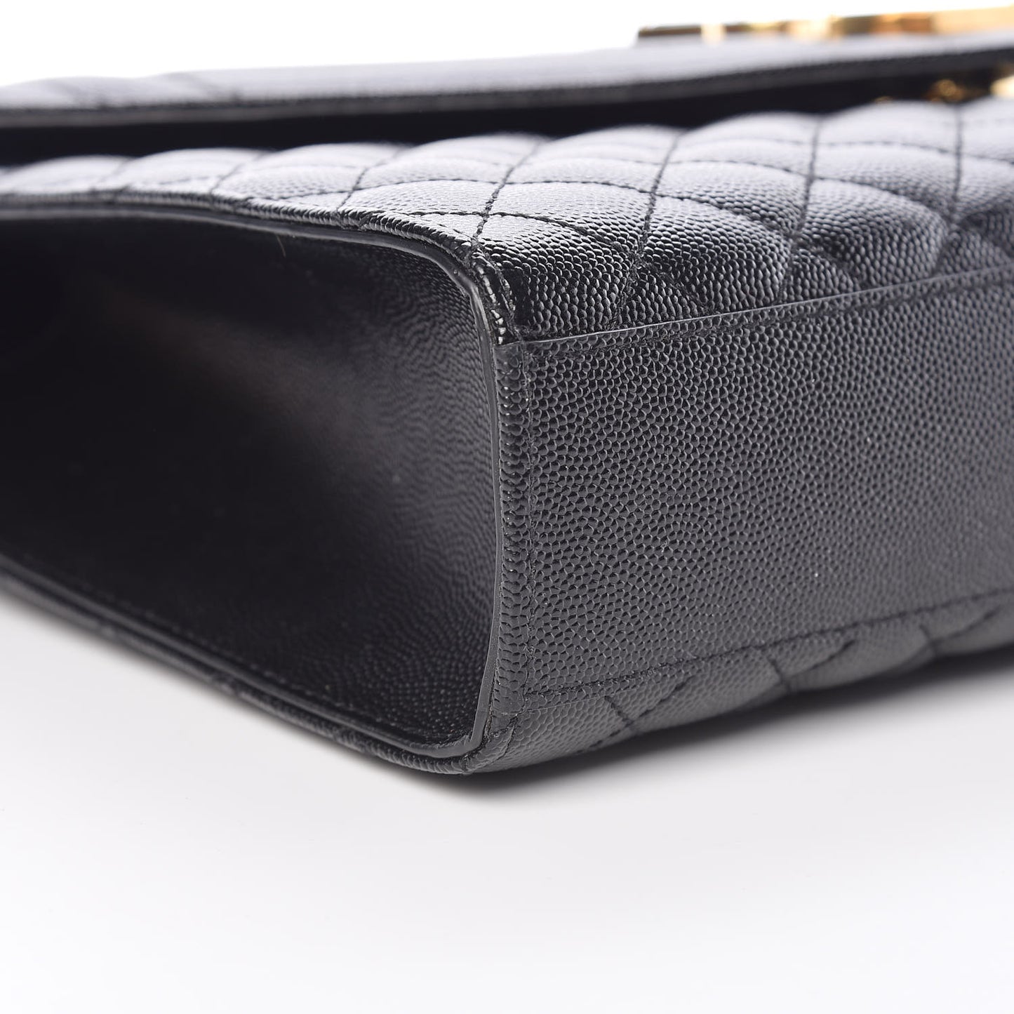 Grain De Poudre Textured Mixed Matelasse Large Triquilt Monogram Satchel Black