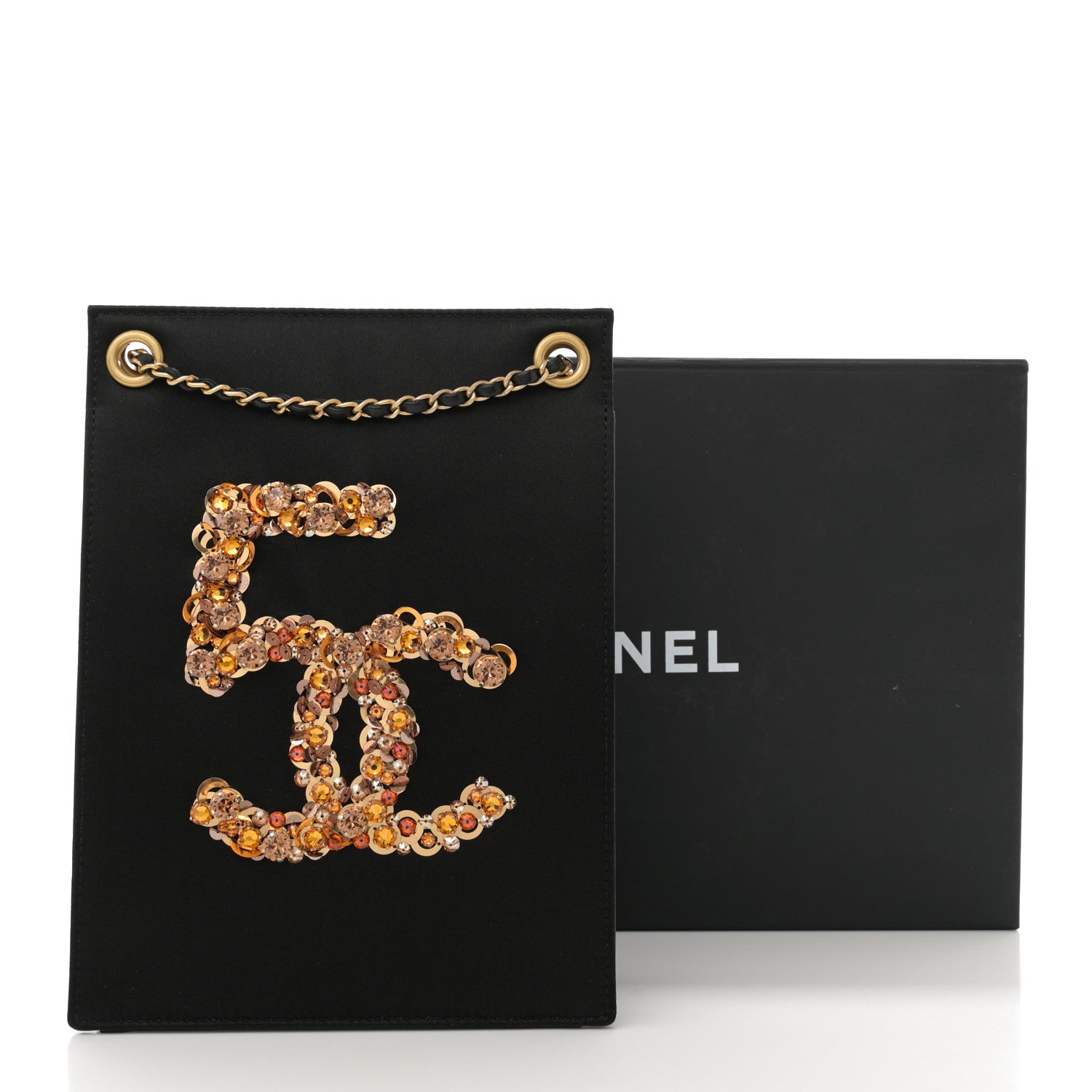 Chanel Satin Sequin No. 5 Shoulder Bag Black 11 of 11