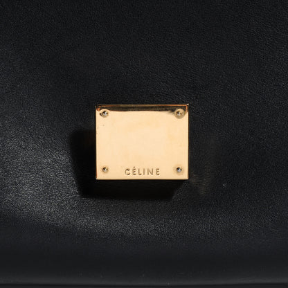 Celine Crocodile Embossed Small Trapeze Black 9 of 9