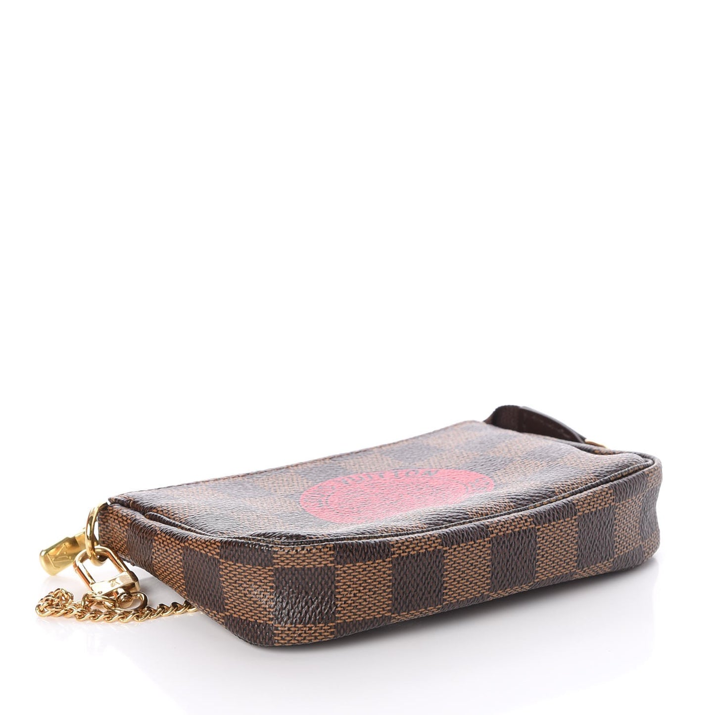 Damier Ebene Complice Trunks and Bags Mini Pochette Accessories Red