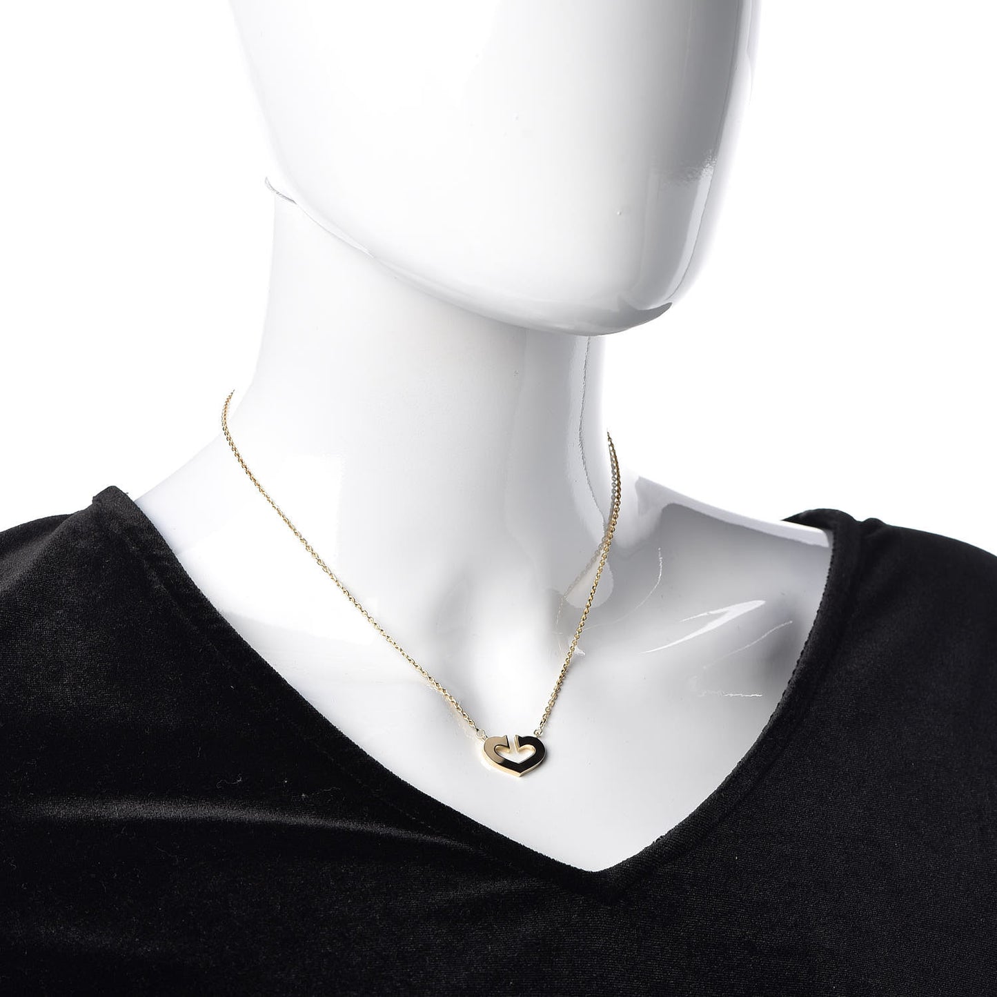 CARTIER 18K Yellow Gold Medium Hearts and Symbols Necklace