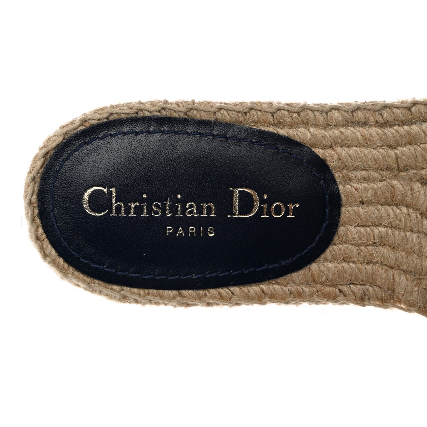 Denim Embroidered Granville Espadrille Flat Slide Sandals 40 Blue