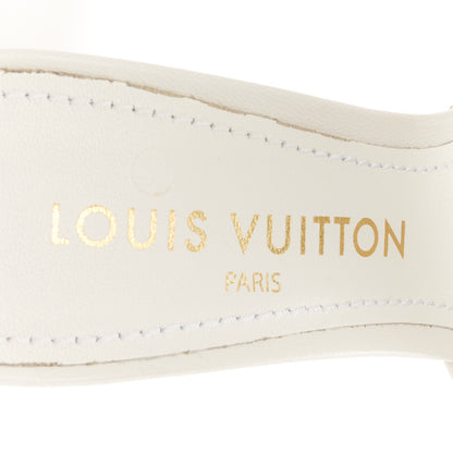Louis Vuitton Lambskin Embossed Monogram By The Pool Revival High Heel Mules 38 White Blue Purple 7 of 9