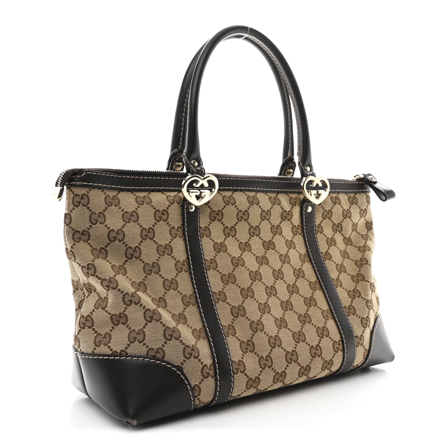 Monogram Small Lovely Heart Tote Dark Brown