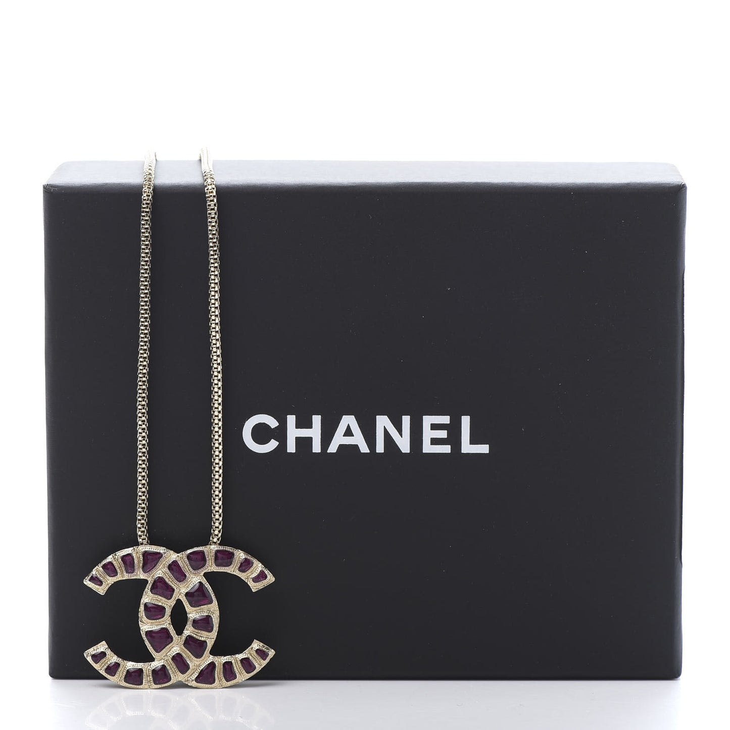 Resin Along The Nile CC Pendant Necklace Gold Purple