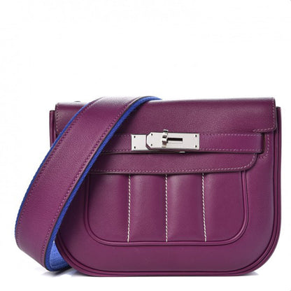 Hermes Veau Swift Mini Sac Berline Anemone Bleu Electrique 1 of 8
