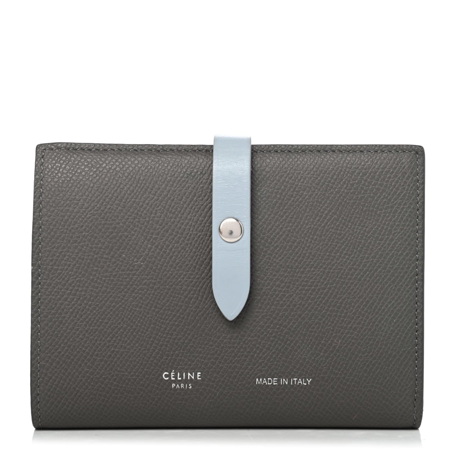 Celine Grained Calfskin Medium Multifunction Strap Wallet Grey Blue 1 of 4