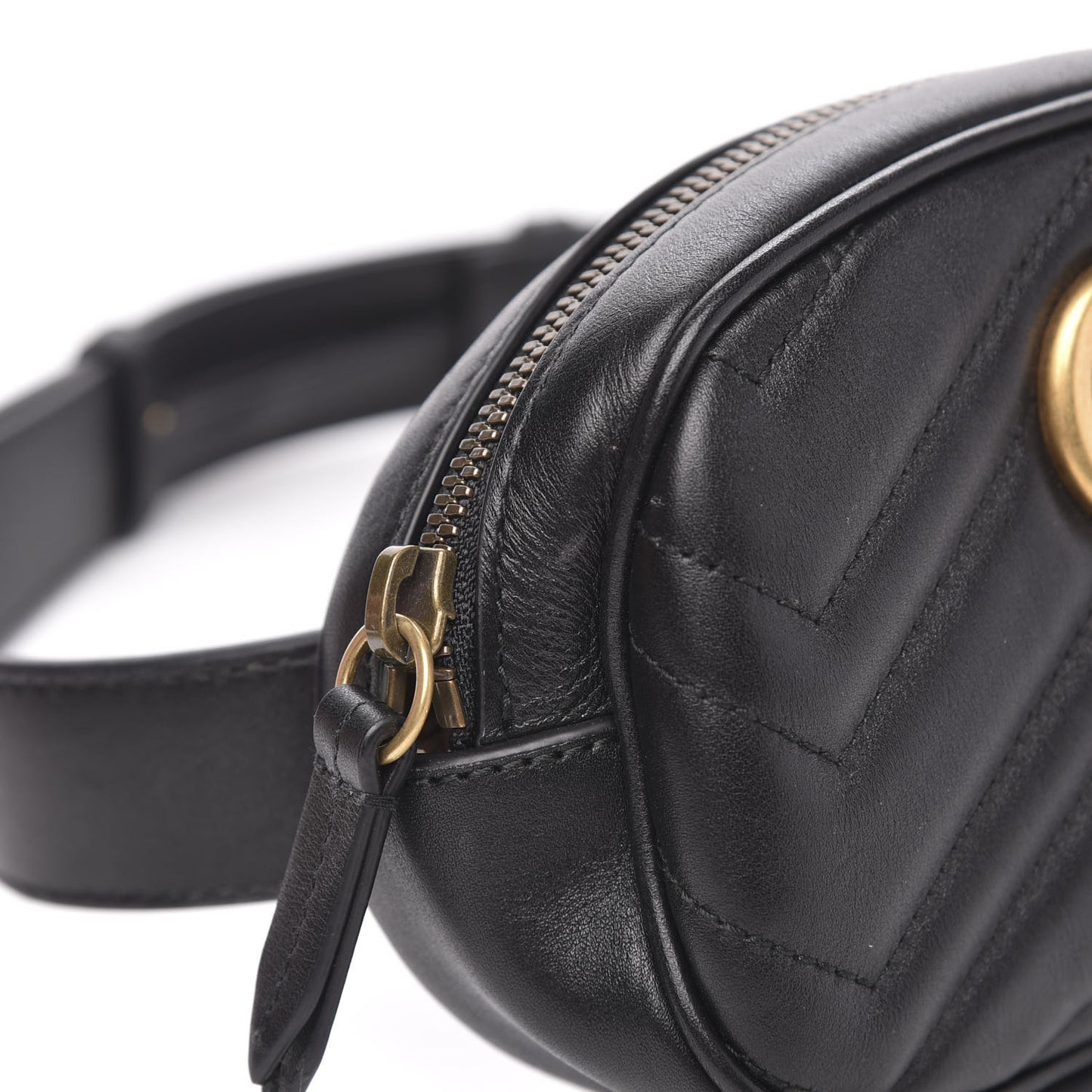 Calfskin Matelasse GG Marmont Belt Bag 85 34 Black
