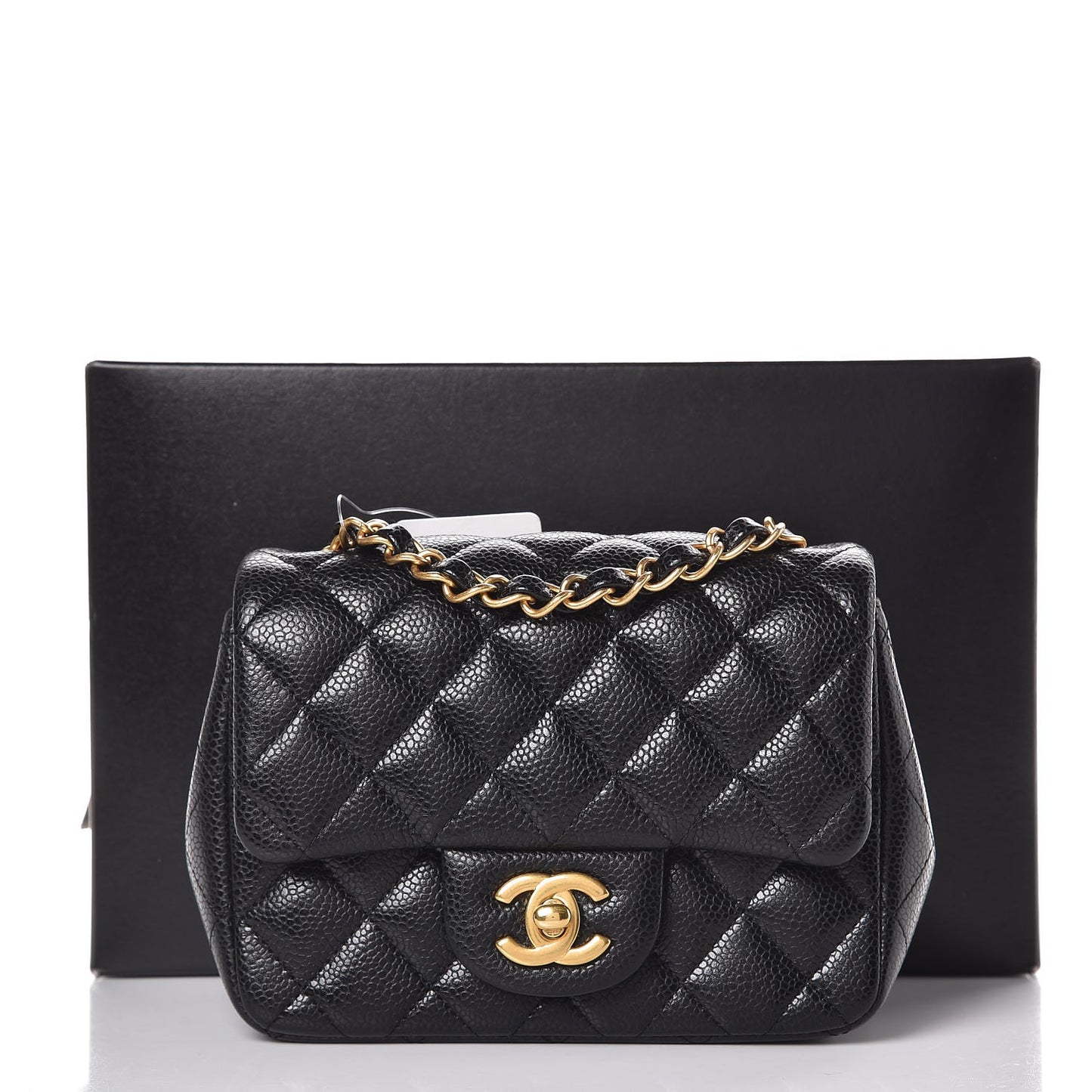 Caviar Quilted Mini Square Flap Black