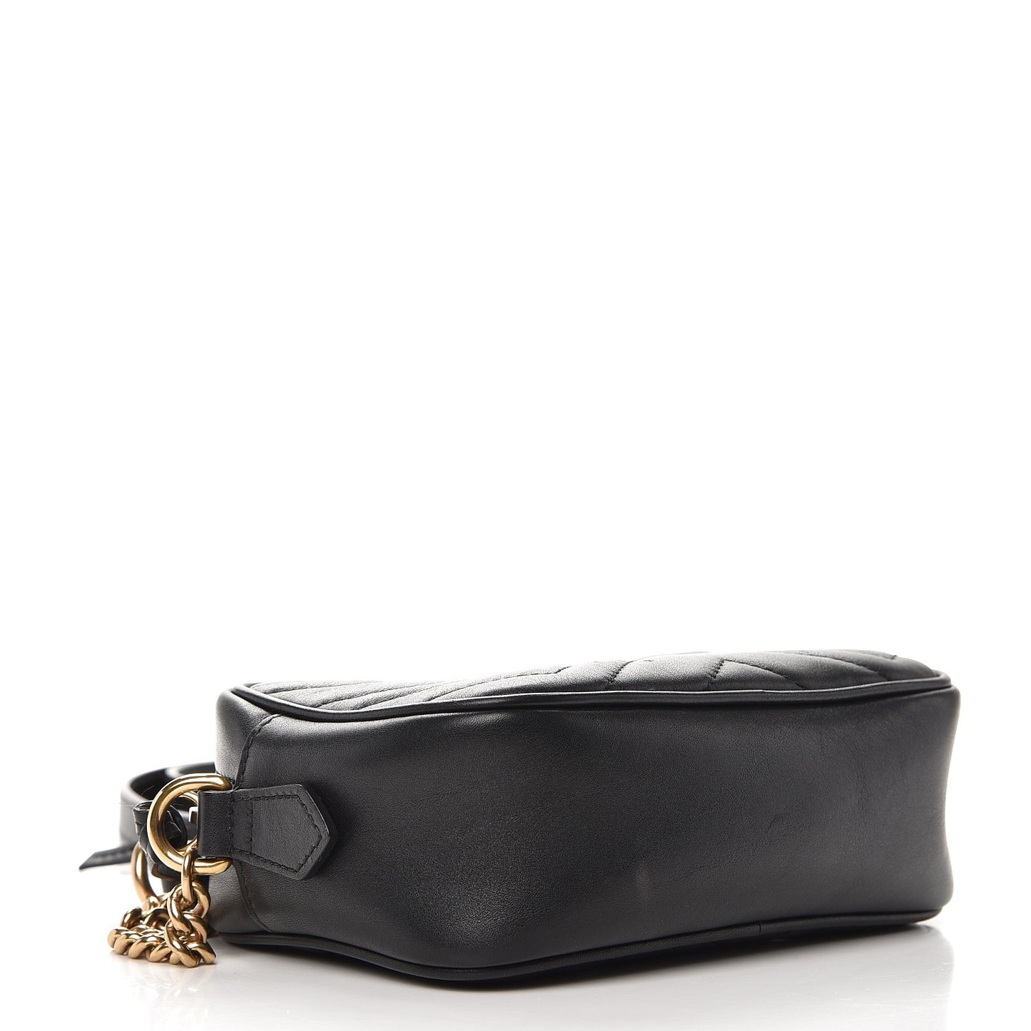Calfskin Matelasse Mini GG Marmont Chain Shoulder Bag Black