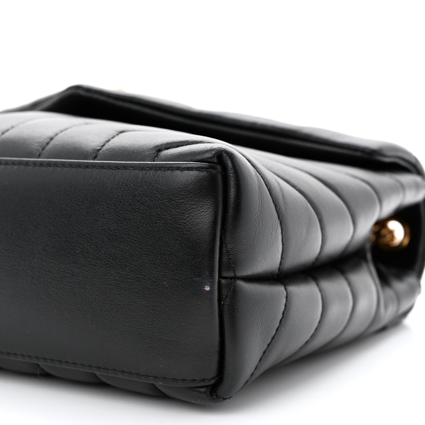 Calfskin Y Quilted Monogram Small Loulou Chain Satchel Black