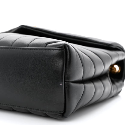 Saint Laurent Calfskin Y Quilted Monogram Small Loulou Chain Satchel Black 9 of 13