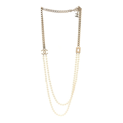 Chanel Pearl Chain CC Long Necklace Gold 3 of 6