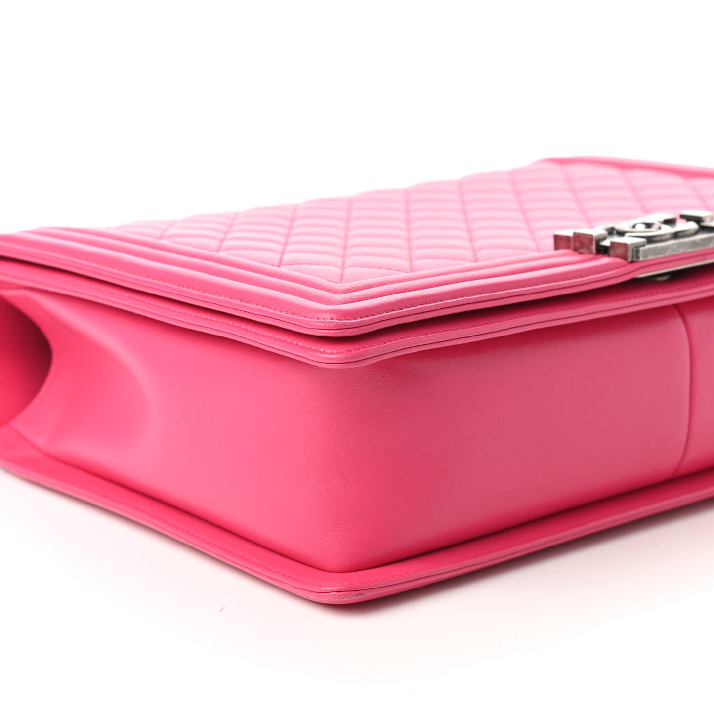 Lambskin Quilted Large Boy Flap Pink
