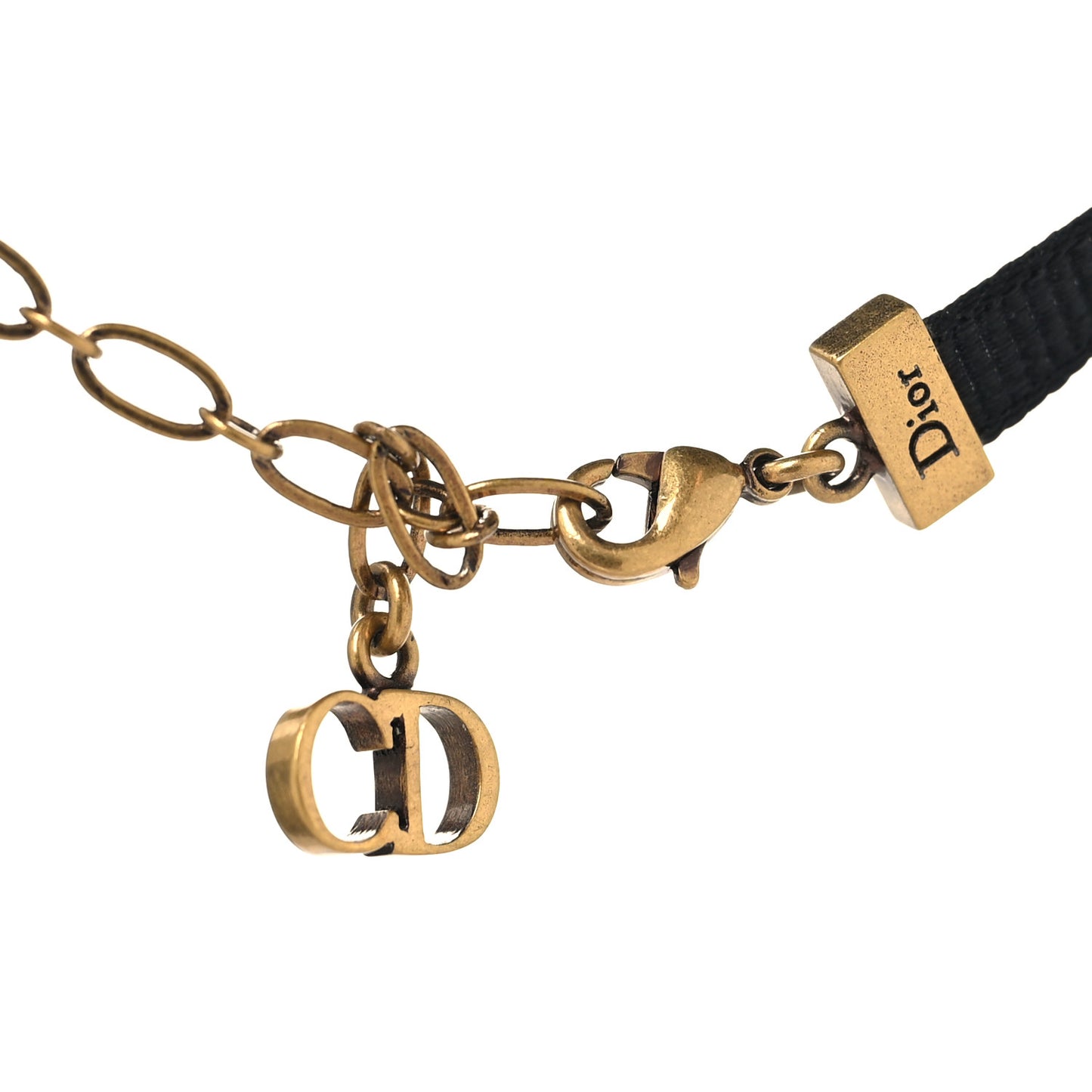 Grosgrain Ribbon J'Adior Logo Choker Necklace Black