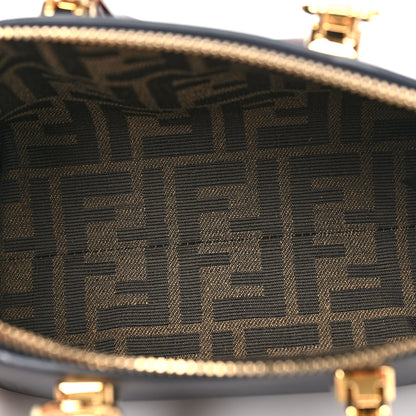 Fendi Vitello King Plexiglass Logo Embossed Mini By The Way Top Handle Boston Bag Black 5 of 10