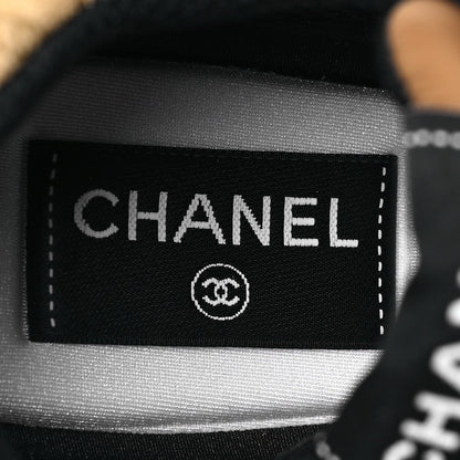 Chanel Nylon Suede Calfskin Printed CC Sneakers 37.5 Beige 7 of 7