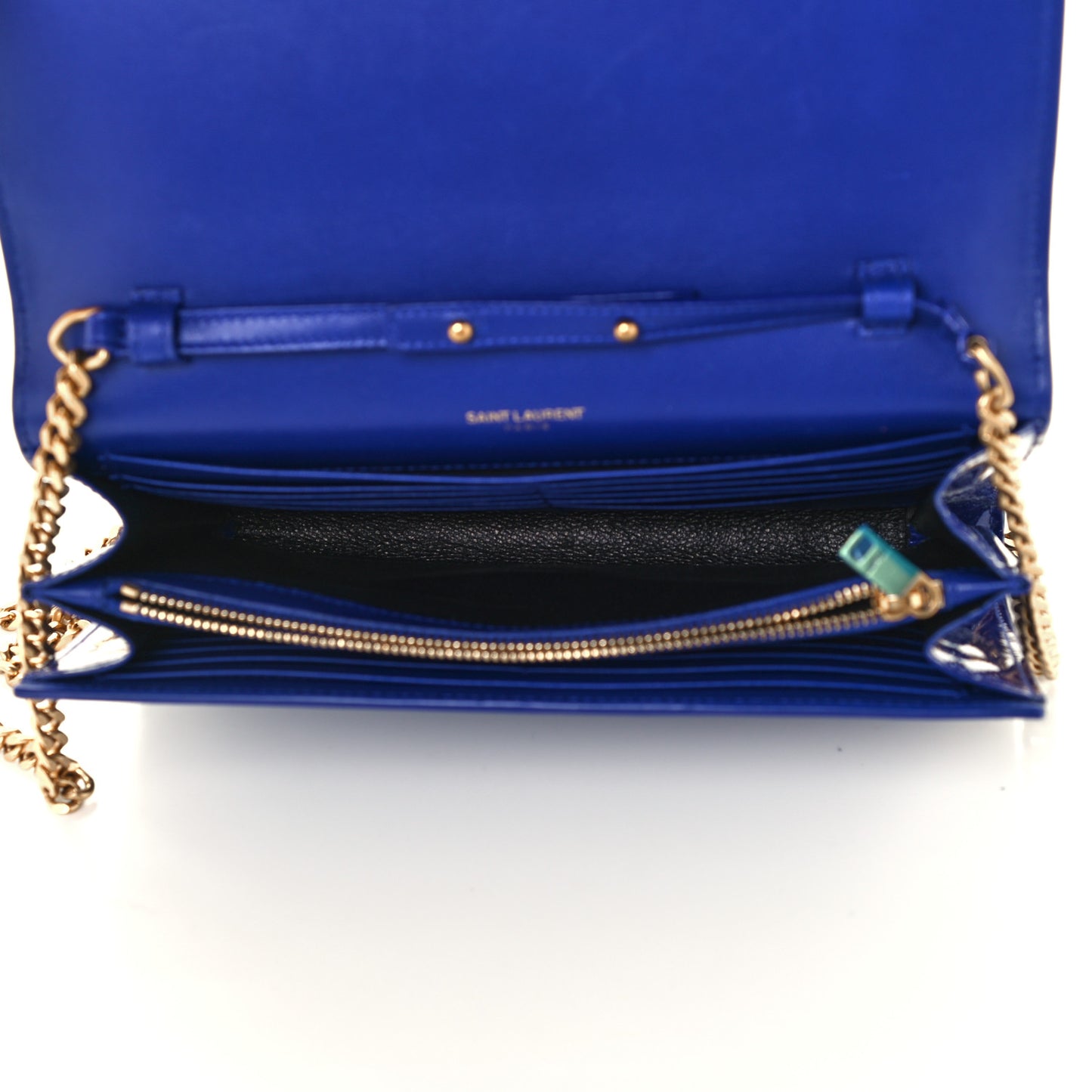 Patent Calfskin Monogram Kate Wallet On Chain Royal Blue
