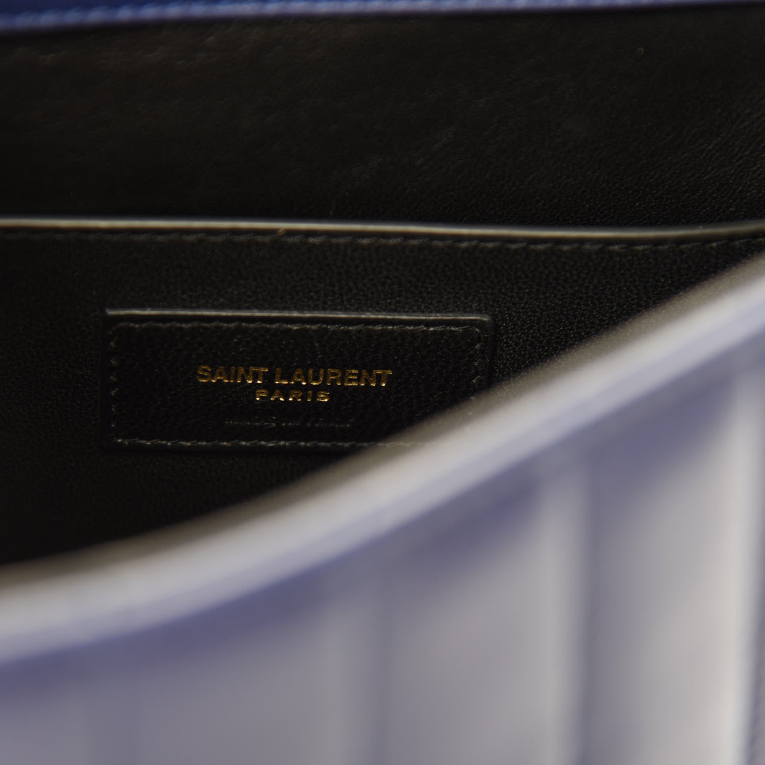 Saint Laurent Lambskin Matelasse Monogram Medium Vicky Chain Bag Blue 9 of 11