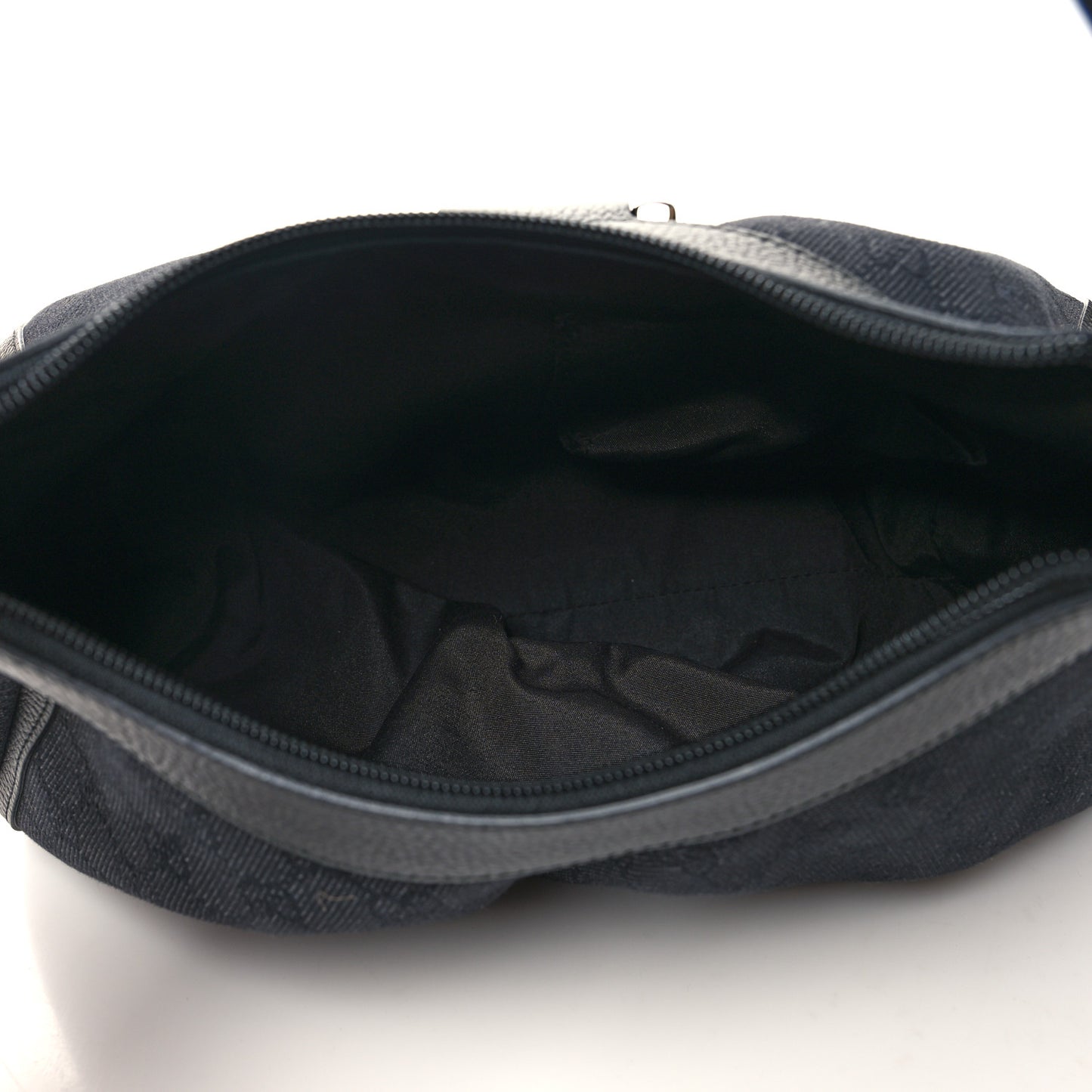 Monogram Medium D Gold Ring Hobo Black