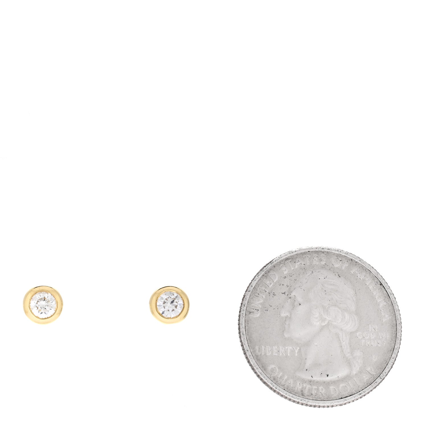 Roberto Coin 18K Yellow Gold Diamond .51ctw Bezel Stud Earrings 2 of 5